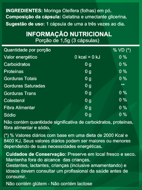 Bio Moringa Oleífera Pura 60 Cápsulas 500mg - Image 2